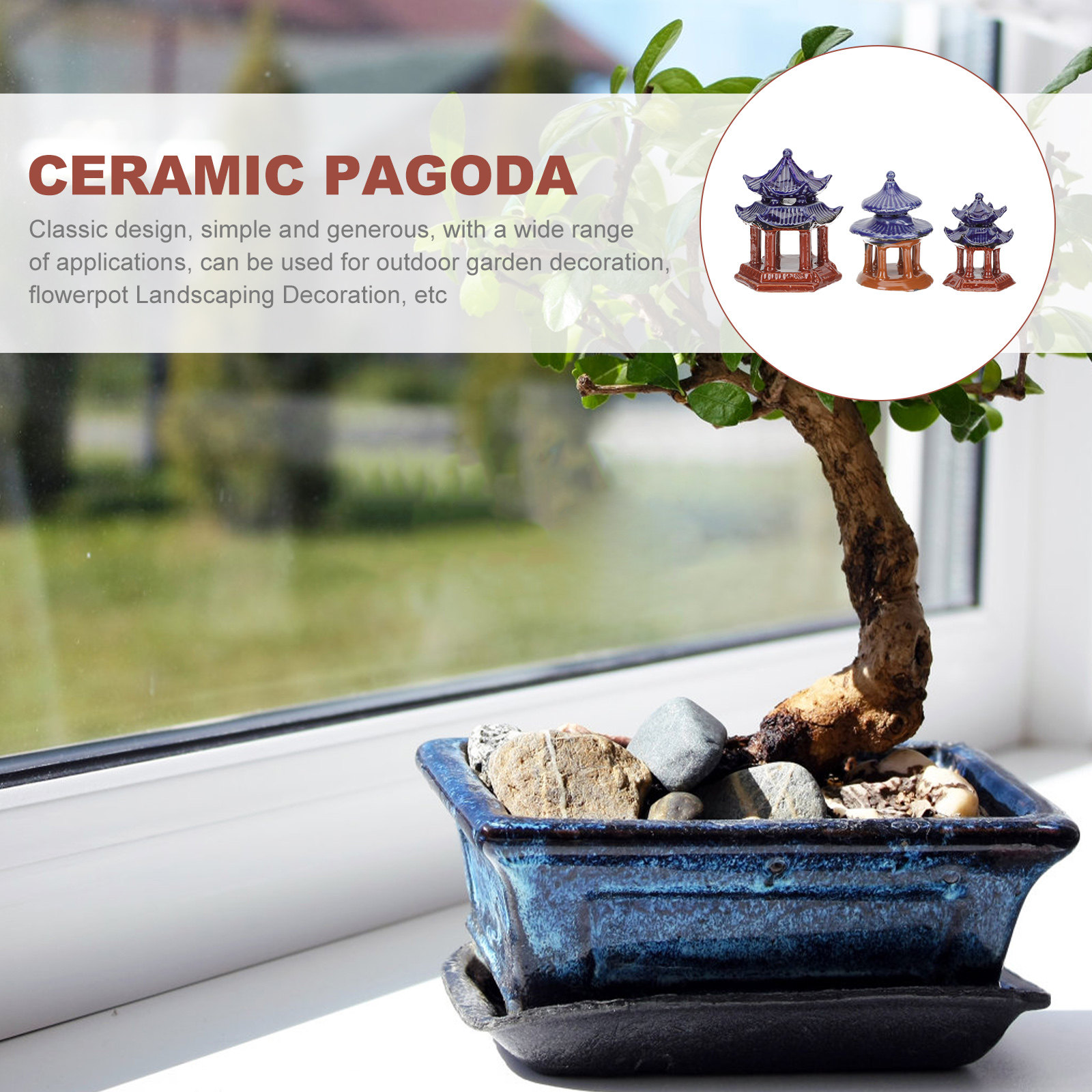 3Pcs Ceramic Pavilion Miniatur - Aquarium Fish Tank recension och pris